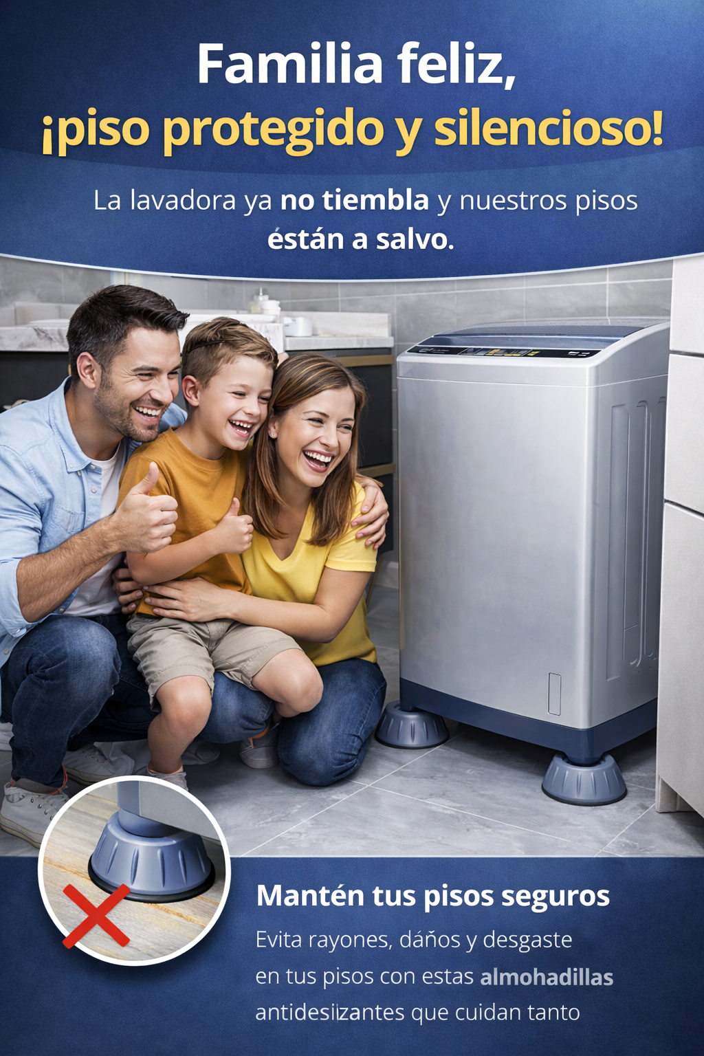 Almohadillas Antivibración para Lavadora Set x4